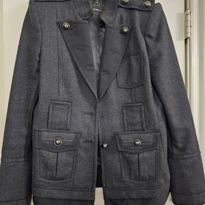 BCBG Paris Charcoal Black /charcoal Grey Blazer